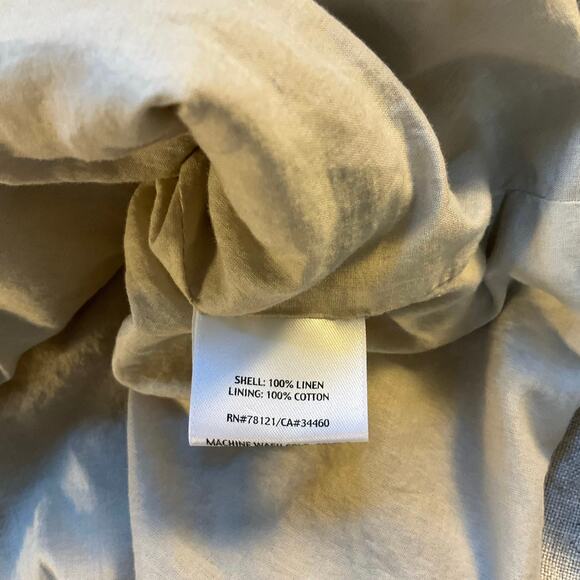 Eileen Fisher Tan Linen Boxy Pleated Front Jacket Size 18W - Picture 6 of 9